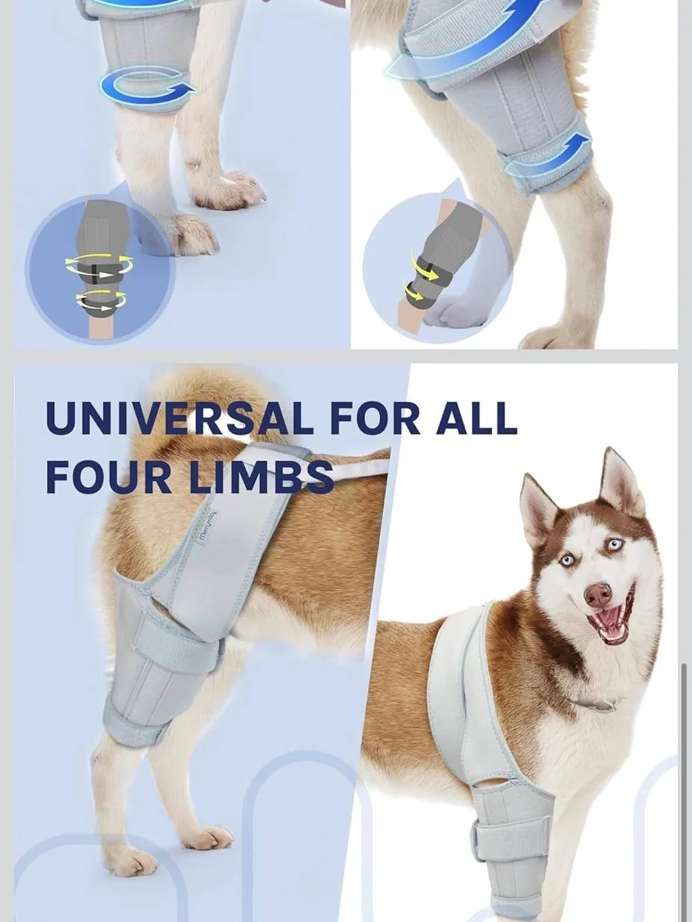 Dog Knee Brace for Sprain‎ ACL Injury Support Back Leg Adjustable Large